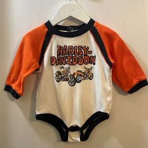 Harley Davidson Long Sleeve Embroidered Onsie - Size 6/9M
